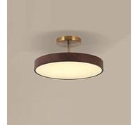 ZLAMP Dimmable Semi Flush Mount Ceiling Lighting Fixture Wood Pattern LED Ceiling Light Modern Simple Close-to-Ceiling Lamp 18W Pendant Lights for Aisle Corridor Kitchen (Color : Walnut)