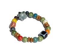 Zlanderah Bohemian Colorful Beads Bracelets, Fashion Beaded Chain Jewelry, Boho Gifts for Women, One Size, Ceramic, no gemstone