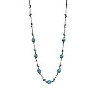 Zlanderah Bohemian Long Beaded Necklace for women, Colorful Hippie Long Layered Necklace, Handmade Boho Jewelry Gift for Mom, Adjustable, Ceramic, No Gemstone