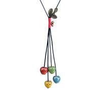 Zlanderah Boho Ceramic Beads Y Necklace Leaf Charm for Women, 76.20 cm, Ceramic Nylon, No Gemstone