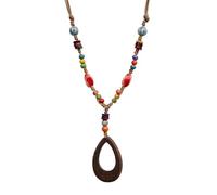 Zlanderah Boho Style Ceramic Bead Necklace Adjustable Boho Jewelry Gift for Women Matching Necklace, Adjustable, Ceramic, No Gemstone