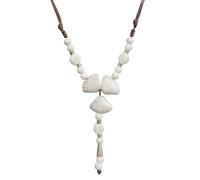 Zlanderah Boho Style Colorful Ceramic Bead Strand Necklace Adjustable Bohemian Jewelry Gift for Women, Fashion Clothing Matching Necklace, Adjustable, Ceramic, No Gemstone