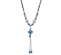 Zlanderah Boho Style Colorful Ceramic Bead Strand Necklace Adjustable Bohemian Jewelry Gift for Women, Fashion Clothing Matching Necklace, Adjustable, Ceramic, No Gemstone