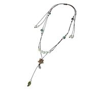 Zlanderah Boho Style Colorful Ceramic Bead Strand Necklace Adjustable Bohemian Jewelry Gift for Women, Fashion Clothing Matching Necklace, Adjustable, Ceramic, No Gemstone
