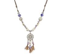 Zlanderah Ceramic Beaded Y Necklace with Dreamcatcher Pendant, Adjustable, Ceramic, No Gemstone