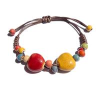 Zlanderah Ceramic Heart Beads Bracelet, Adjustable, Ceramic, no gemstone
