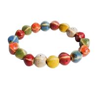 Zlanderah Colorful Ceramic Bead Stretch Bracelet, Adjustable, Ceramic, no gemstone