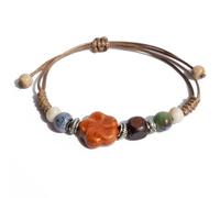 Zlanderah Handmade Multi Color Ceramic Beaded Bracelet, Adjustable, Ceramic, no gemstone