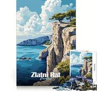 Zlatni Rat Croatia Cliffside 1000 Piece Jigsaw Puzzle for Teenagers Clear Thinking Leisure Activity Firm Interlock (38x52cm)