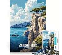 Zlatni Rat Croatia Cliffside Adult Jigsaw1000 Pieces Mind Boost Game Premium Laser Cut Quality Relaxing Indoor Group Activity (38x52cm)