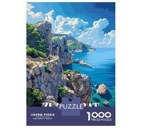Zlatni Rat Croatia Coastal View 1000 Piece Jigsaw Puzzle, Historic Square Architecture, Thick Cardboard Pieces for Travel Lovers, Mindful Activity, Paper Board, 38x26cm/1000pcs