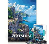 Zlatni Rat Croatia Coastal View Adult Jigsaw1000 Pieces Cognitive Boost Game No Gap Tight Fitting Design Birthday Gift Brain Teaser Toy (50x75cm)