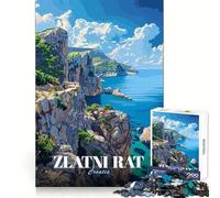 Zlatni Rat Croatia Coastal View Jigsaw Puzzles 1000 Pieces for Teenagers Thought Training Easy Enjoyment Uniform Cut Chic Xmas Gift (38x52cm)