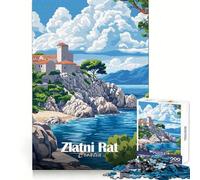 Zlatni Rat Croatia Jigsaw Puzzle for Adults 1000 Pieces Mind Power Restful Escape Uniform Edges Best Gift (50x75cm)