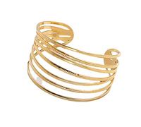 Zlatomu Punk Bracelets Jewelry, Irregular Braided Lines Open Adjustable Bangles For Women,Geometric Hollow Out Wide Cuff Bracelet Arm Wrist Jewelry,Irregular Jewelry Accessories,Yellow