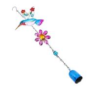 ZLBYGM Creative Blue Hummingbird Hanging Wind Bell Wrought Iron Animal Shape Wind Chime for Garden Patio Window Decor Soothing Outdoor Ornament
