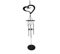 ZLBYGM Handcrafted Metal Wind Chime Heart Shape Decor Multi-tube Music Relaxing Wind Chime Ring Garden