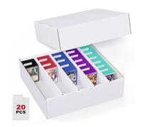 ZLCA 5 Row Trading Card Storage Box, 4000+ Standard Cardboard Storage Box with 30 Dividers, Bulk Card Storage Box for MTG TCG PTCG Sports Card