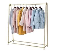 ZLECB Clothes Rails Bedroom,Clothes and Wardrobe Storage,Metal Clothes Rack Freestanding Hanging with Storage Shelf,Height 130cm,Gold-150cm