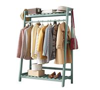 ZLECB Free Standing Clothes Rail,green,clothes storage system,clothes rails bedroom,open wardrobeclothes rails bedroom heavy duty,trapezoid(clothes rail cover+20x hangers),A-100cm
