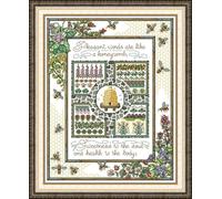 Zleiubisa The World of Bees DIY Cross Stitch Art Craft 33x41cm Fabric with Accessories, 14ct Pre Printed Stamped Embroidery Kits for Adults Beginners (Bee)