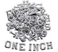 Zlettery 1 inch Iron on Letter Patches 78 Pieces, A-Z Embroidered Alphabet Patches for Clothing Jackets Hats Backpacks Jeans Silver