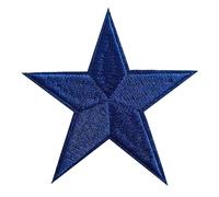 Zlettery 5pcs Blue Star Iron on Patches, Star Patches Embroidered Applique for Clothing, Jackets, Hats,Backpacks, Jeans (3.2 inches)