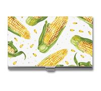 ZLFDSKGY Business Card Holder Slim Metal Business Card Case for Men Women Cartoon Corn on The Cob Name Cards Holder Professional Businesses Cards Organizer Credit Carrier