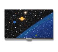 ZLFDSKGY Business Card Holder Slim Metal Business Card Case for Men Women Star Universe Astronomy Name Cards Holder Professional Businesses Cards Organizer Credit Carrier