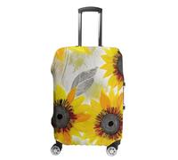 ZLFDSKGY Washable Luggage Case Cover Abstract Sunflowers Printed Luggage Cover Protector Elastic Suitcase Protector Anti-Scratch Suitcase Cover for Size Luggage, Abstract Sunflowers, M