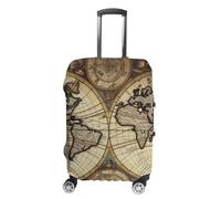 ZLFDSKGY Washable Luggage Case Cover Ancient Map World Globe Printed Luggage Cover Protector Elastic Suitcase Protector Anti-Scratch Suitcase Cover for Size Luggage, Ancient Map World Globe, Small