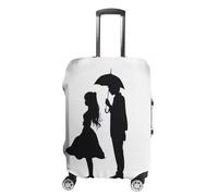 ZLFDSKGY Washable Luggage Case Cover Anime Lovers Silhouette Printed Luggage Cover Protector Elastic Suitcase Protector Anti-Scratch Suitcase Cover for Luggage, Anime Lovers Silhouette, L