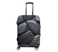 ZLFDSKGY Washable Luggage Case Cover Black Stone Printed Luggage Cover Protector Elastic Suitcase Protector Anti-Scratch Suitcase Cover for Size Luggage, Black Stone, L
