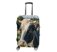 ZLFDSKGY Washable Luggage Case Cover Black White Milk Cow Printed Luggage Cover Protector Elastic Suitcase Protector Anti-Scratch Suitcase Cover for Size Luggage, Black White Milk Cow, L