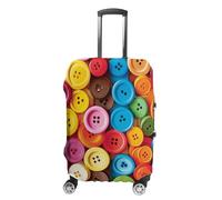 ZLFDSKGY Washable Luggage Case Cover Colorful Buttons Printed Luggage Cover Protector Elastic Suitcase Protector Anti-Scratch Suitcase Cover for Luggage, Colorful Buttons, XL