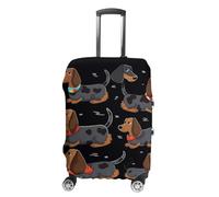 ZLFDSKGY Washable Luggage Case Cover I Love My Dog Dachshunds Printed Luggage Cover Protector Elastic Suitcase Protector Anti-Scratch Suitcase Cover for Size Luggage, I Love My Dog Dachshunds, L