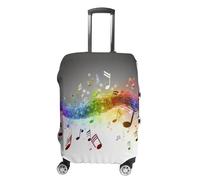 ZLFDSKGY Washable Luggage Case Cover Jumping Musical Notes Printed Luggage Cover Protector Elastic Suitcase Protector Anti-Scratch Suitcase Cover for Size Luggage, Jumping Musical Notes, XL