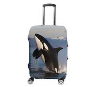 ZLFDSKGY Washable Luggage Case Cover Killer Whale Printed Luggage Cover Protector Elastic Suitcase Protector Anti-Scratch Suitcase Cover for Size Luggage, Killer Whale, XL