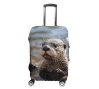 ZLFDSKGY Washable Luggage Case Cover Otter Playing in The Water Printed Luggage Cover Protector Elastic Suitcase Protector Anti-Scratch Suitcase Cover for Size Luggage, Otter Playing in The Water,