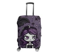 ZLFDSKGY Washable Luggage Case Cover Purple Black Goth Spooky Printed Luggage Cover Protector Elastic Suitcase Protector Anti-Scratch Suitcase Cover for Luggage, Purple Black Goth Spooky, L