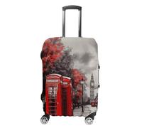 ZLFDSKGY Washable Luggage Case Cover Red London Street Printed Luggage Cover Protector Elastic Suitcase Protector Anti-Scratch Suitcase Cover for Luggage, Red London Street, L