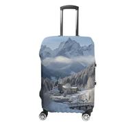 ZLFDSKGY Washable Luggage Case Cover Winter Landscape in The Bavarian Alps Printed Luggage Cover Protector Elastic Suitcase Protector Anti-Scratch Suitcase Cover for Size Luggage, Winter Landscape in