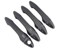 ZLFGHT Door Handle Covers Compatible with for Tucson for IX35 2009 2010 2011 2012 2013 2014 Car Carbon Fiber Black Chrome Door Handle Sticker Styling(C-handle2 Button)