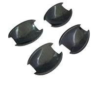 ZLFGHT Door Handle Covers Compatible with for Tucson for IX35 2009 2010 2011 2012 2013 2014 Car Carbon Fiber Black Chrome Door Handle Sticker Styling(Carbon Bowl)