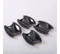 ZLFGHT Door Handle Covers Compatible with for Tucson for IX35 2009 2010 2011 2012 2013 2014 Car Carbon Fiber Black Chrome Door Handle Sticker Styling(Black Bowl)