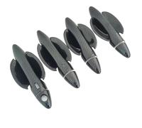 ZLFGHT Door Handle Covers Compatible with for Tucson for IX35 2009 2010 2011 2012 2013 2014 Car Carbon Fiber Black Chrome Door Handle Sticker Styling(C Set 2 Button)