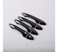 ZLFGHT Door Handle Covers Compatible with for Tucson for IX35 2009 2010 2011 2012 2013 2014 Car Carbon Fiber Black Chrome Door Handle Sticker Styling(B-Handle 2button)