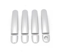 ZLFGHT Door Handle Covers Compatible with Seat for Leon MK1 1999-2012 for Toledo 1999-2007 Chrome Carbon Texture Exterior Door Handle Cover Protective Trim Parts(Silver A)