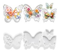 ZLFSRQ 2Pcs Butterfly Resin Mold Silicone Butterfly Candle Molds for Epoxy Resin Deep Casting Mold 4 Sizes Large Small DIY 3D Butterflies Molds for Craft Soap Desk Decor Mother’s Day Birthday Gifts
