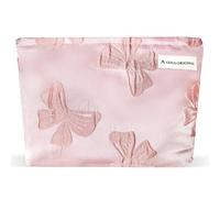 ZLFSRQ Bow Makeup Bag Travel Cute Bow Embossed Cosmetic Bag for Women Girls Small Pink Bow Makeup Zipper Portable Storage Toiletry Pouch for Purse Aesthetic Christmas Essential Cosmetic Organizer,